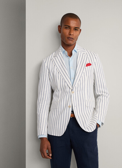 Cotton Linen Stripe Blazer