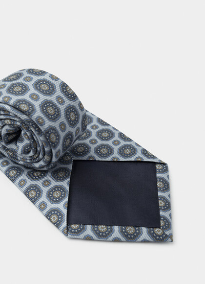 Medallion Pattern Silk Tie