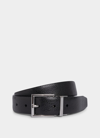 Pebbled Leather Reversible 30mm Belt