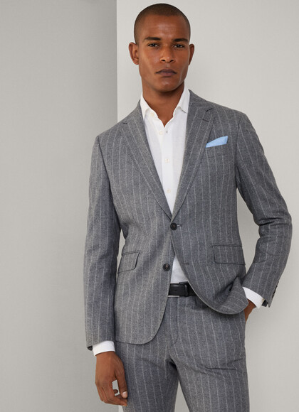 Wool-Cash Stripe Blazer