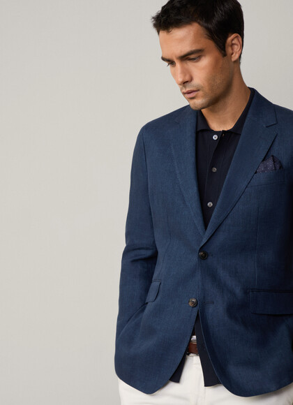 Linen Delave Hopsack Blazer
