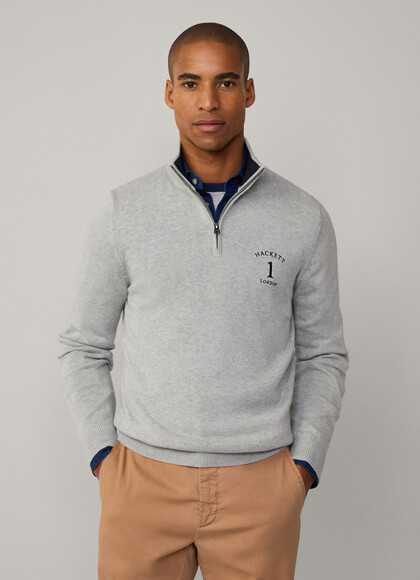Knitted No.1 Quarter Zip Jumper