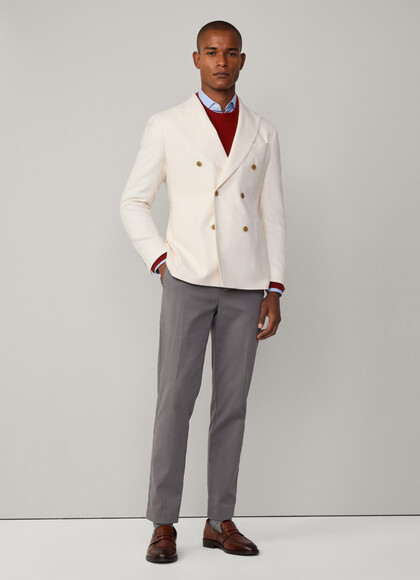 Brushed Cotton Double Breasted Blazer
