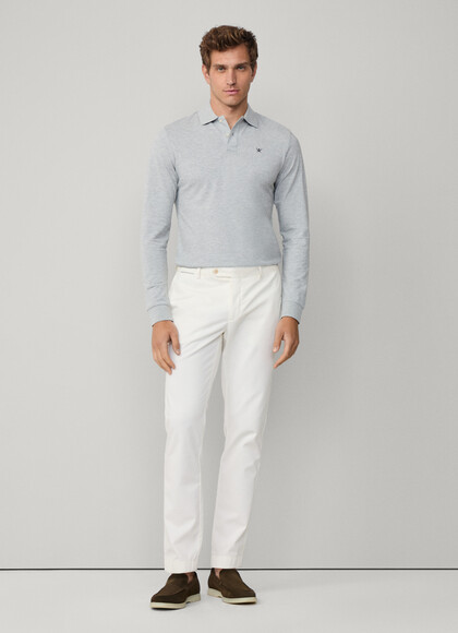 Slim Fit Long Sleeve Pique Polo
