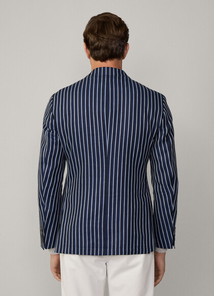 Cotton Linen Bold Stripe Blazer
