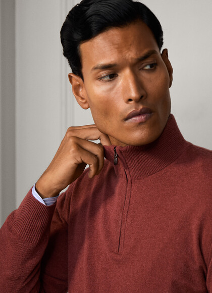 Pure Cashmere Quarter Zip Jumper