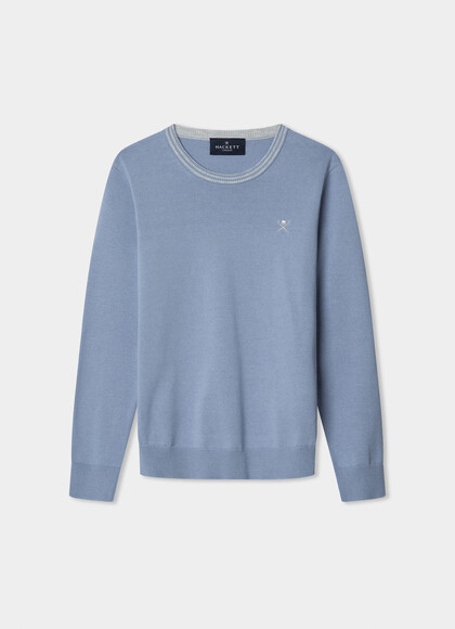 Cotton Tipped Crew-Neck Jumper