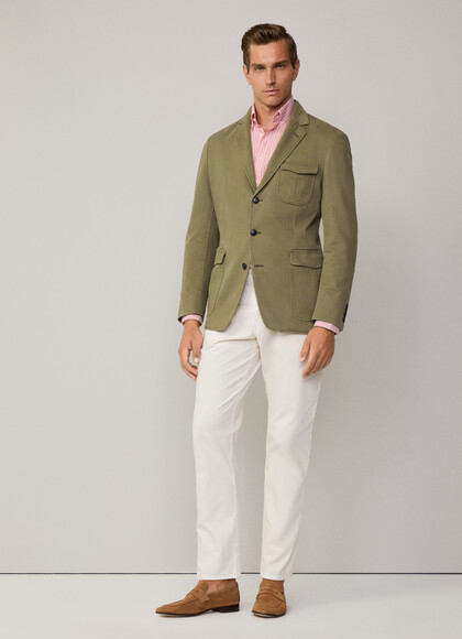 Garment Dyed Herringbone Blazer