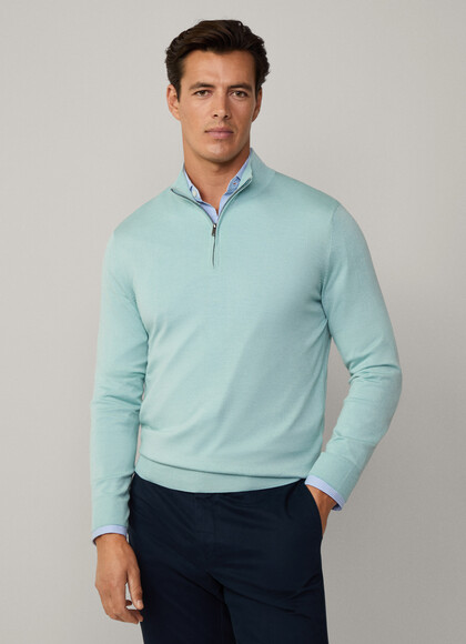 Merino Wool-Silk Quarter Zip Jumper