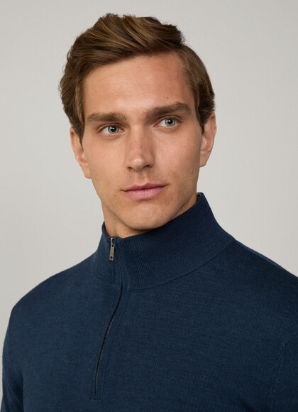 Merino Wool-Silk Quarter Zip Jumper