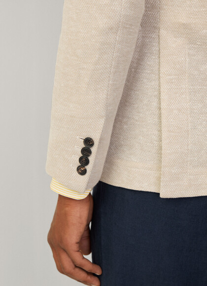 Wool-Linen Waffle Knit Blazer