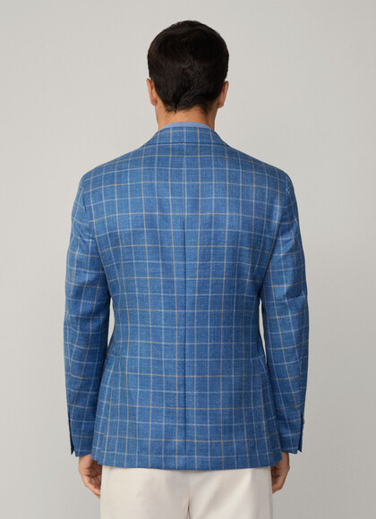 Wool-Silk-Linen Tattersall Blazer